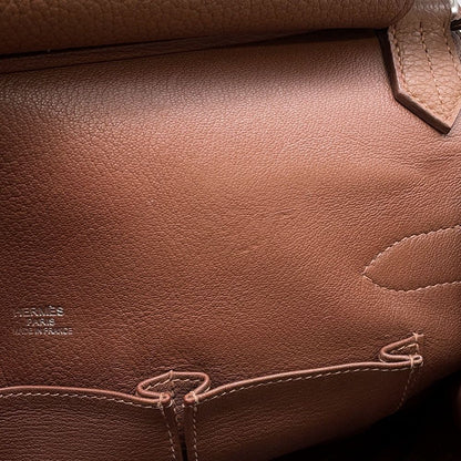 Hermes Gipsiere 31 Brulee Silver Taurillon Clemence — view 9