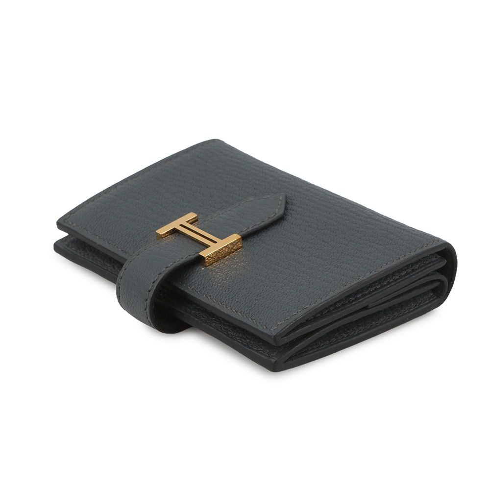 Hermes Card Case Bearn Mini Coin Purse Grimisty Gold Chevre Mysore — view 2