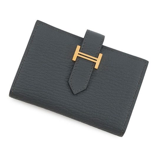 Hermes Card Case Bearn Mini Coin Purse Grimisty Gold Chevre Mysore