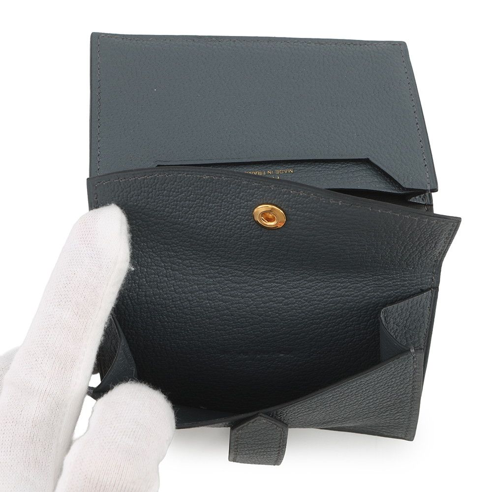 Hermes Card Case Bearn Mini Coin Purse Grimisty Gold Chevre Mysore — view 6