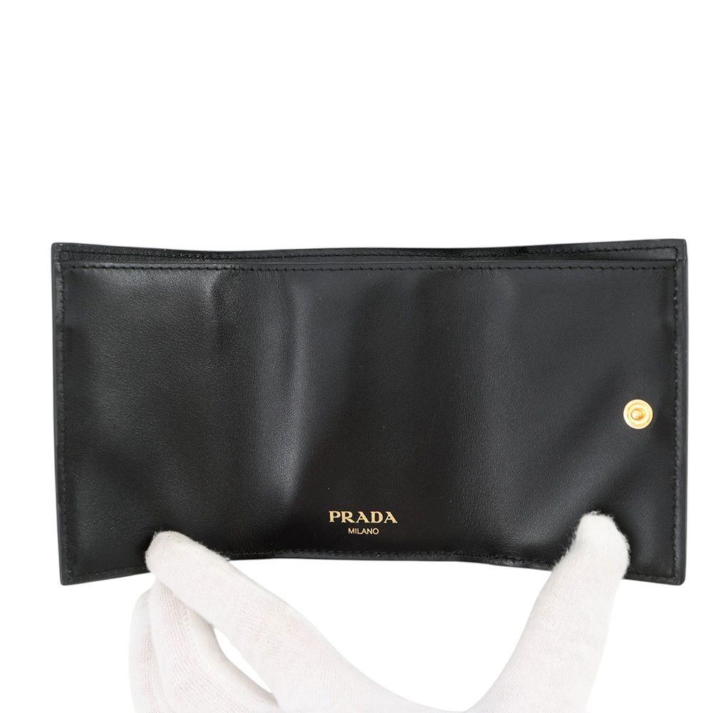 Prada Trifold Wallet Vitello Move Compact Black — view 4
