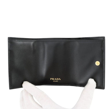 Prada Trifold Wallet Vitello Move Compact Black — view 4