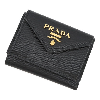Prada Trifold Wallet Vitello Move Compact Black