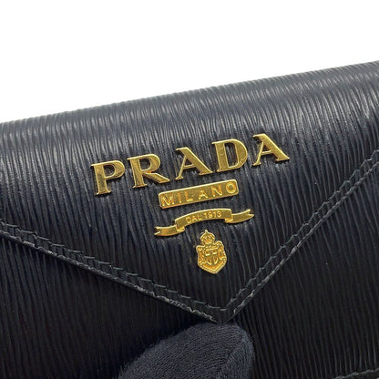 Prada Trifold Wallet Vitello Move Compact Black — view 7