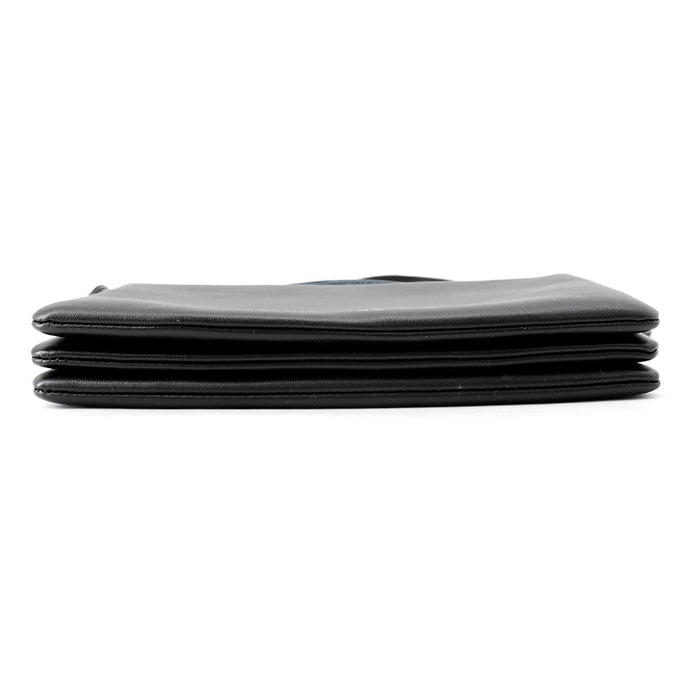 Celine Shoulder Bag Trio Flap Leather Black — view 3