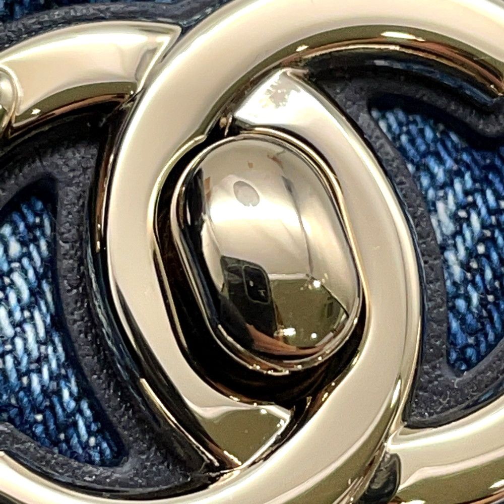 Chanel Handbag Quilted Coco Handle Mini Washed Denim Calfskin 2-Way Chain — view 9
