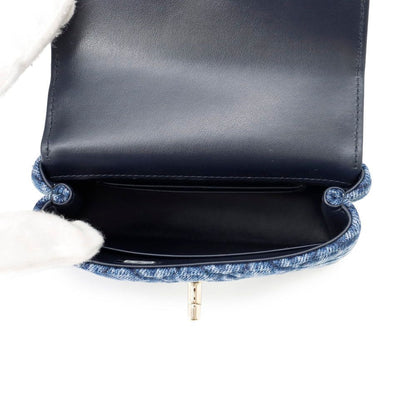 Chanel Handbag Quilted Coco Handle Mini Washed Denim Calfskin 2-Way Chain — view 5