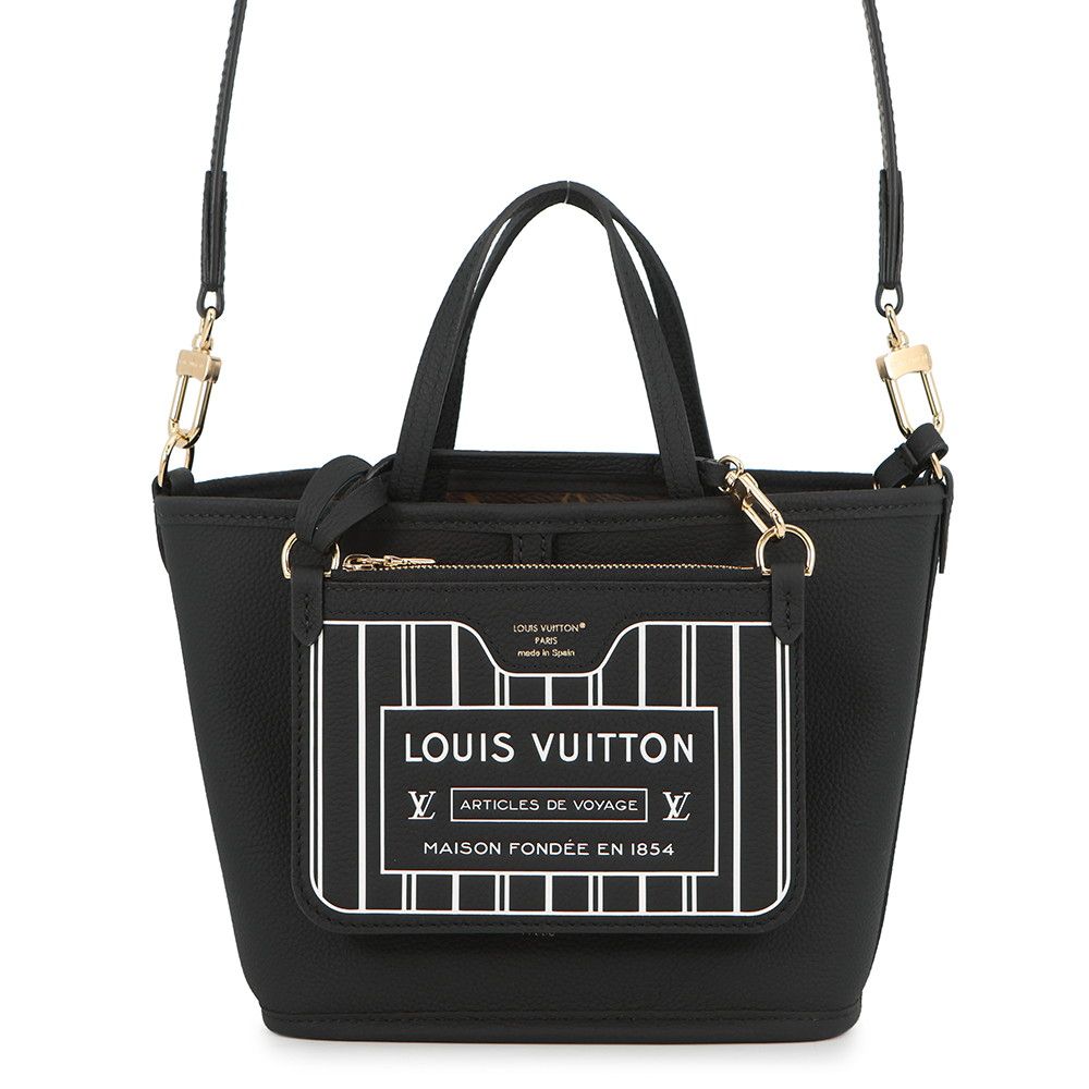 Louis Vuitton Tote Monogram Neverfull Inside Out BB 2-Way Black Reversible