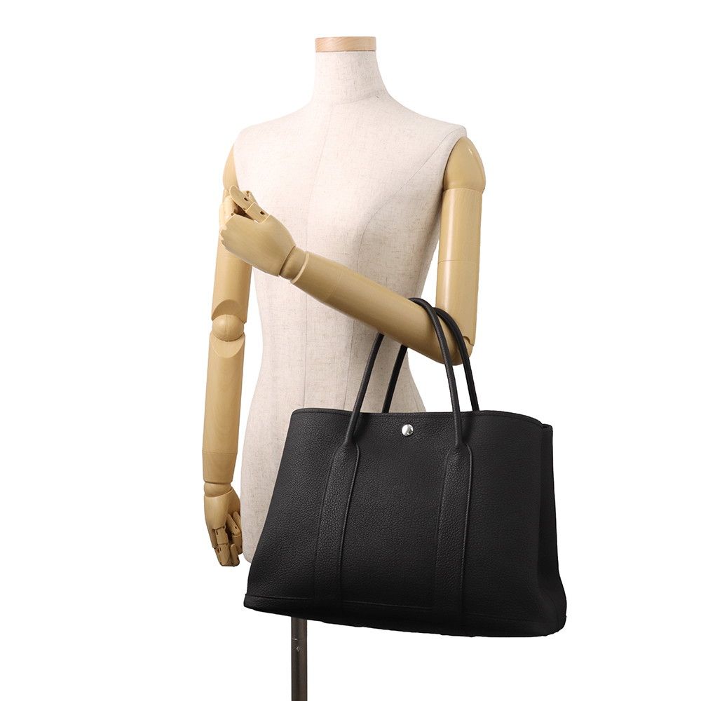 Hermes Tote Garden Party PM Black Silver Negonda — view 4