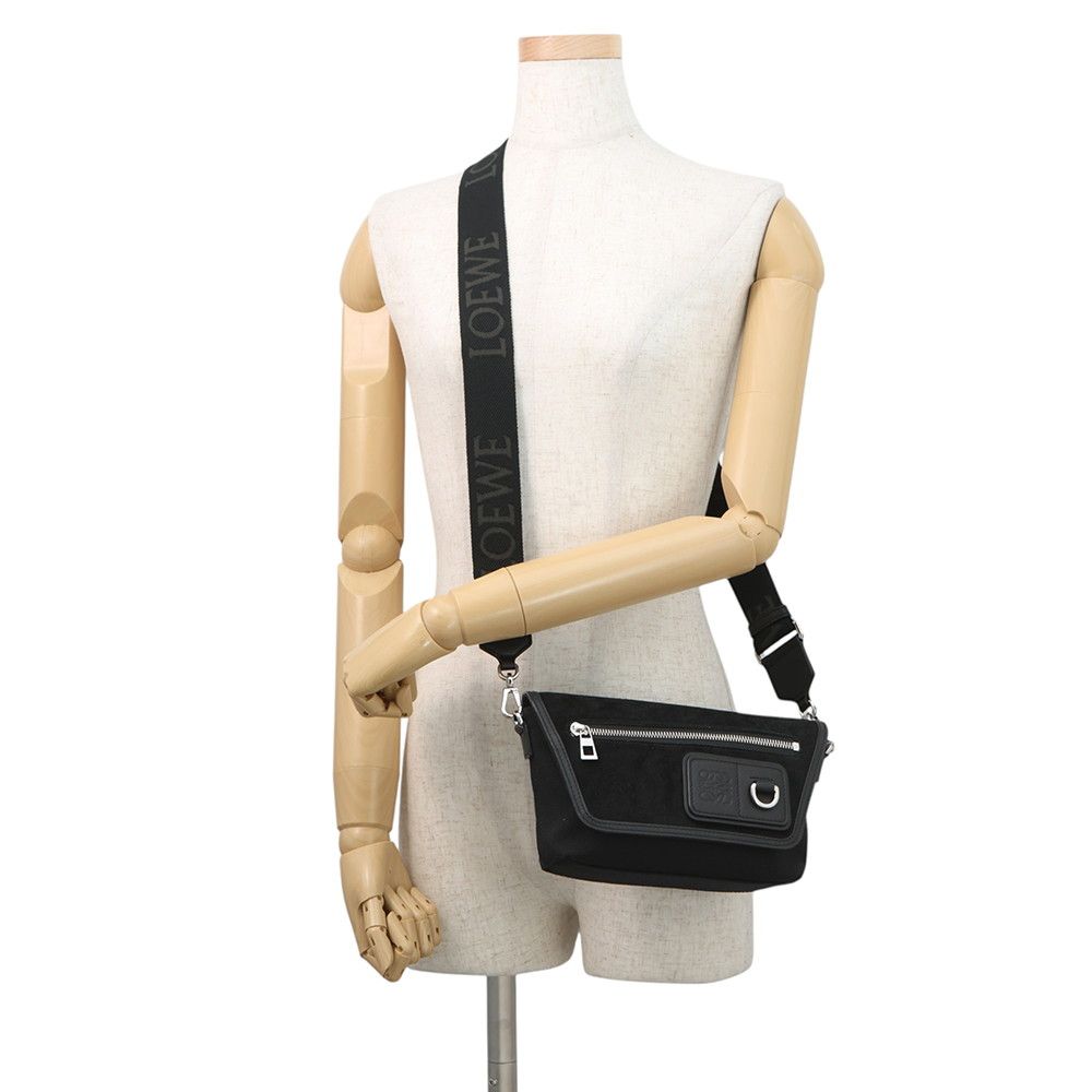 Loewe Shoulder Bag Flex Mensenger Mini Suede Canvas Black — view 4