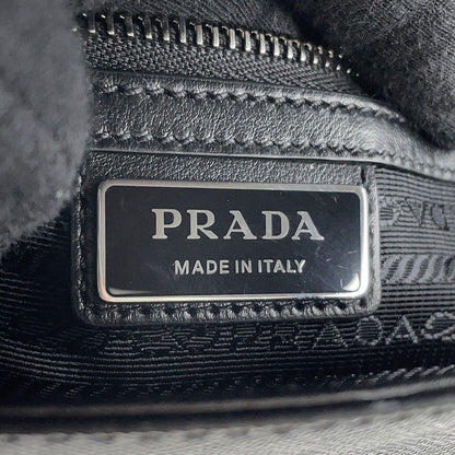 Prada Shoulder Bag Triangle Logo Saffiano Leather Black — view 8