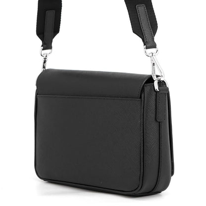 Prada Shoulder Bag Triangle Logo Saffiano Leather Black — view 2