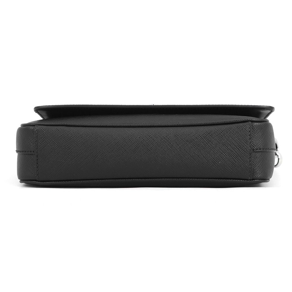 Prada Shoulder Bag Triangle Logo Saffiano Leather Black — view 3