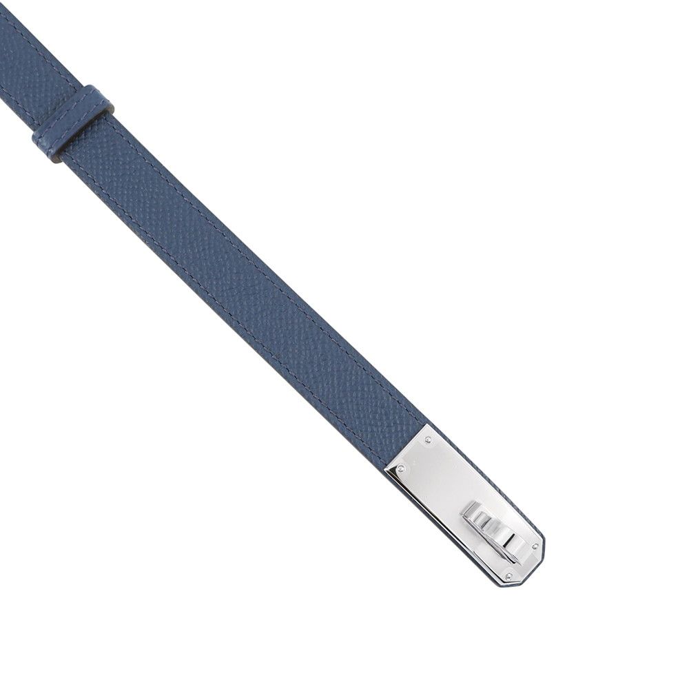 Hermes Kelly Belt Blue Navy Silver Epsom — view 4