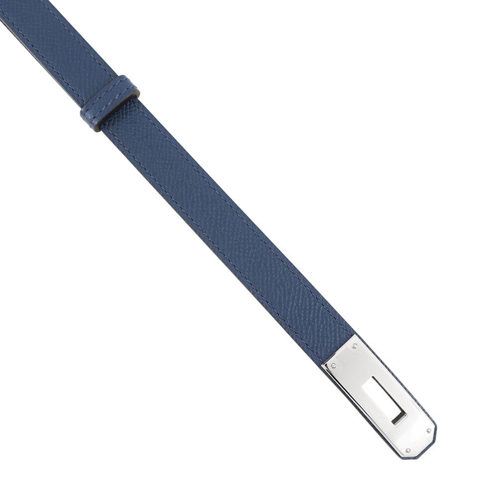 Hermes Kelly Belt Blue Navy Silver Epsom — view 5