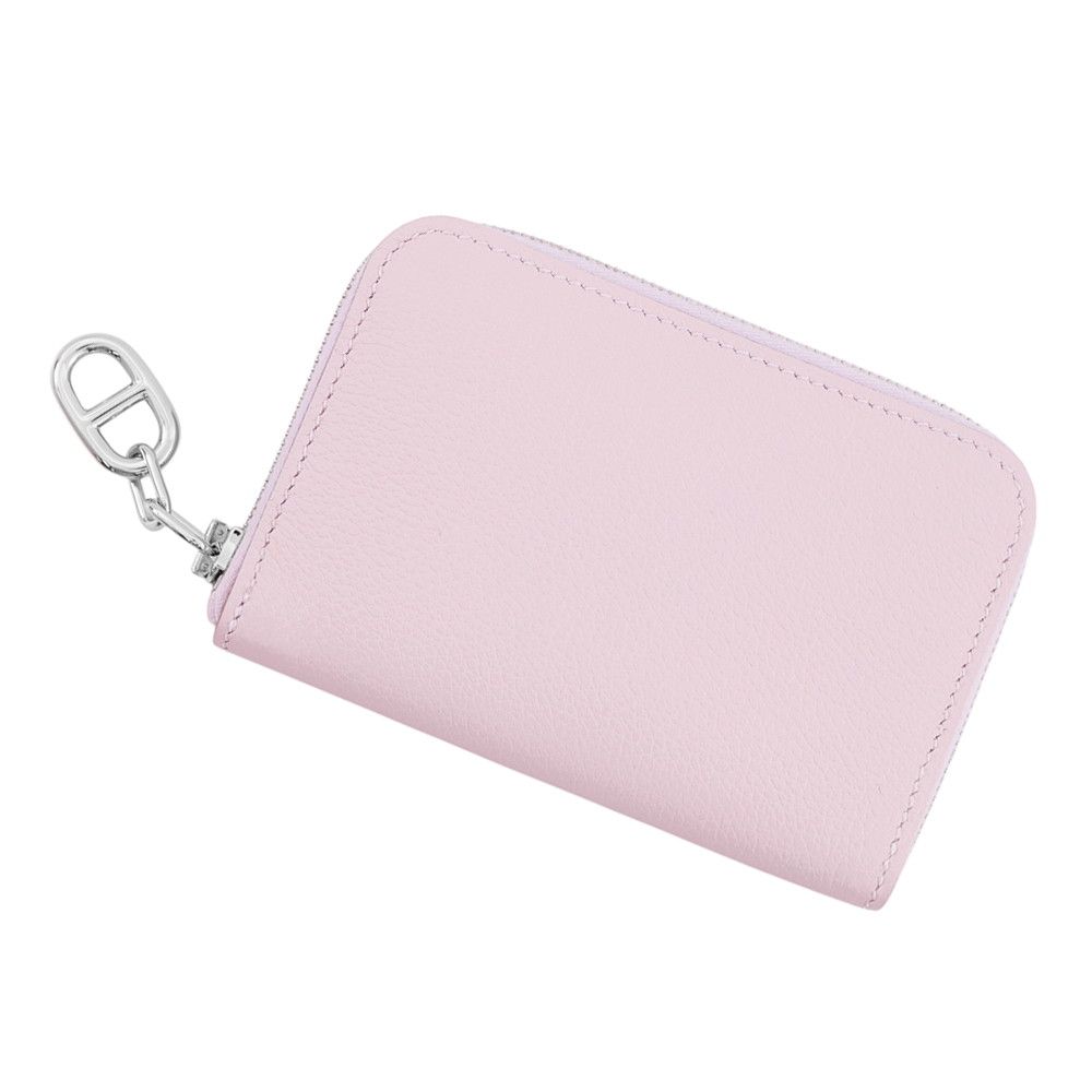 Hermes Coin Case Zip Azap Compact Mauvepere Silver Color
