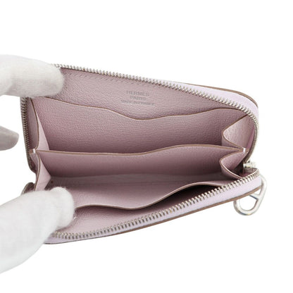 Hermes Coin Case Zip Azap Compact Mauvepere Silver Color — view 4