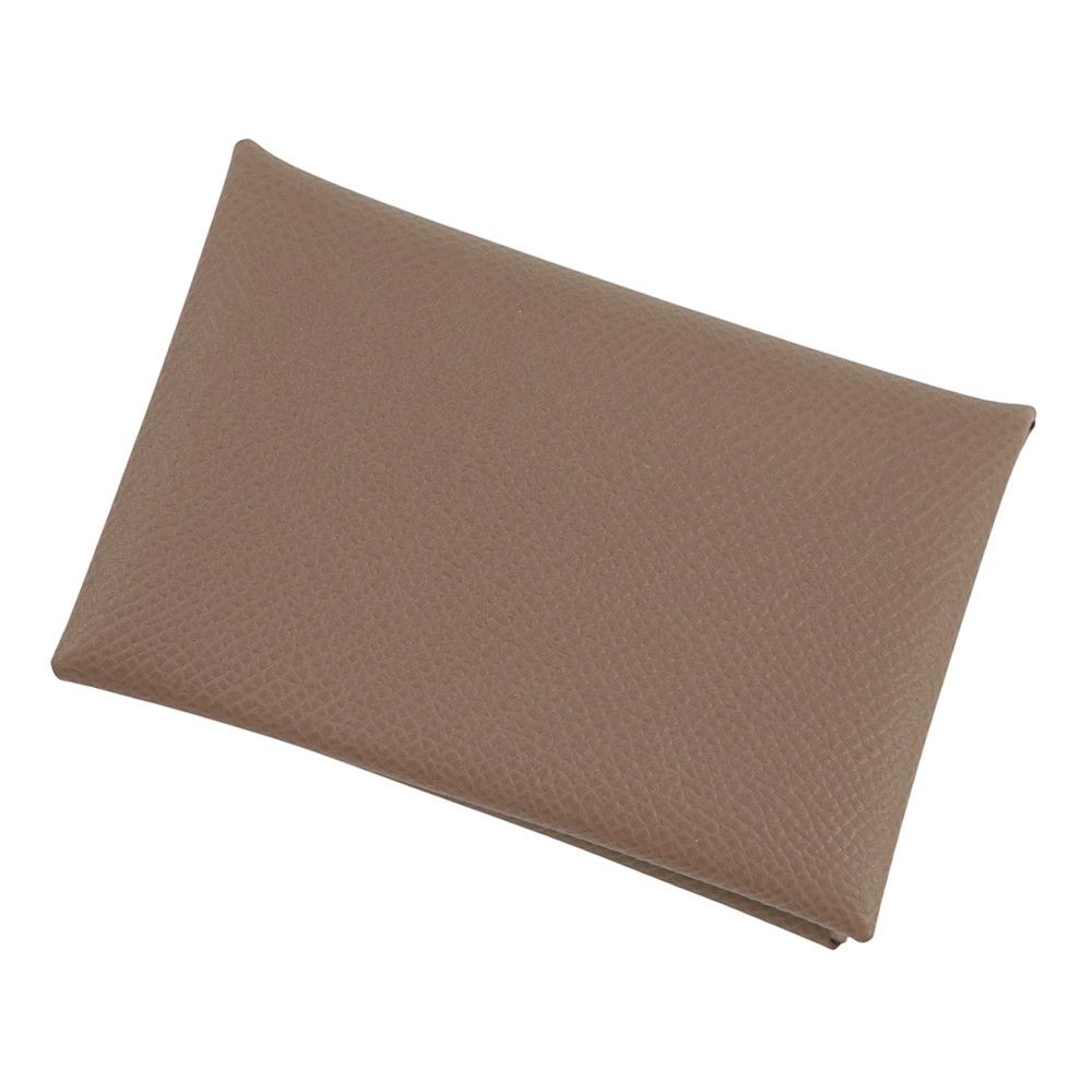 Hermes Card Case Calvi Duo Etoupe Epsom Business Holder