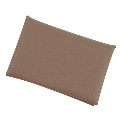 Hermes Card Case Calvi Duo Etoupe Epsom Business Holder