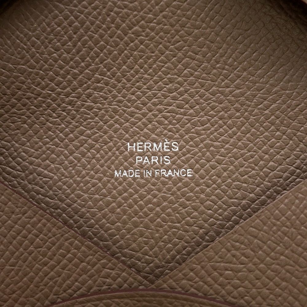 Hermes Card Case Calvi Duo Etoupe Epsom Business Holder — view 6