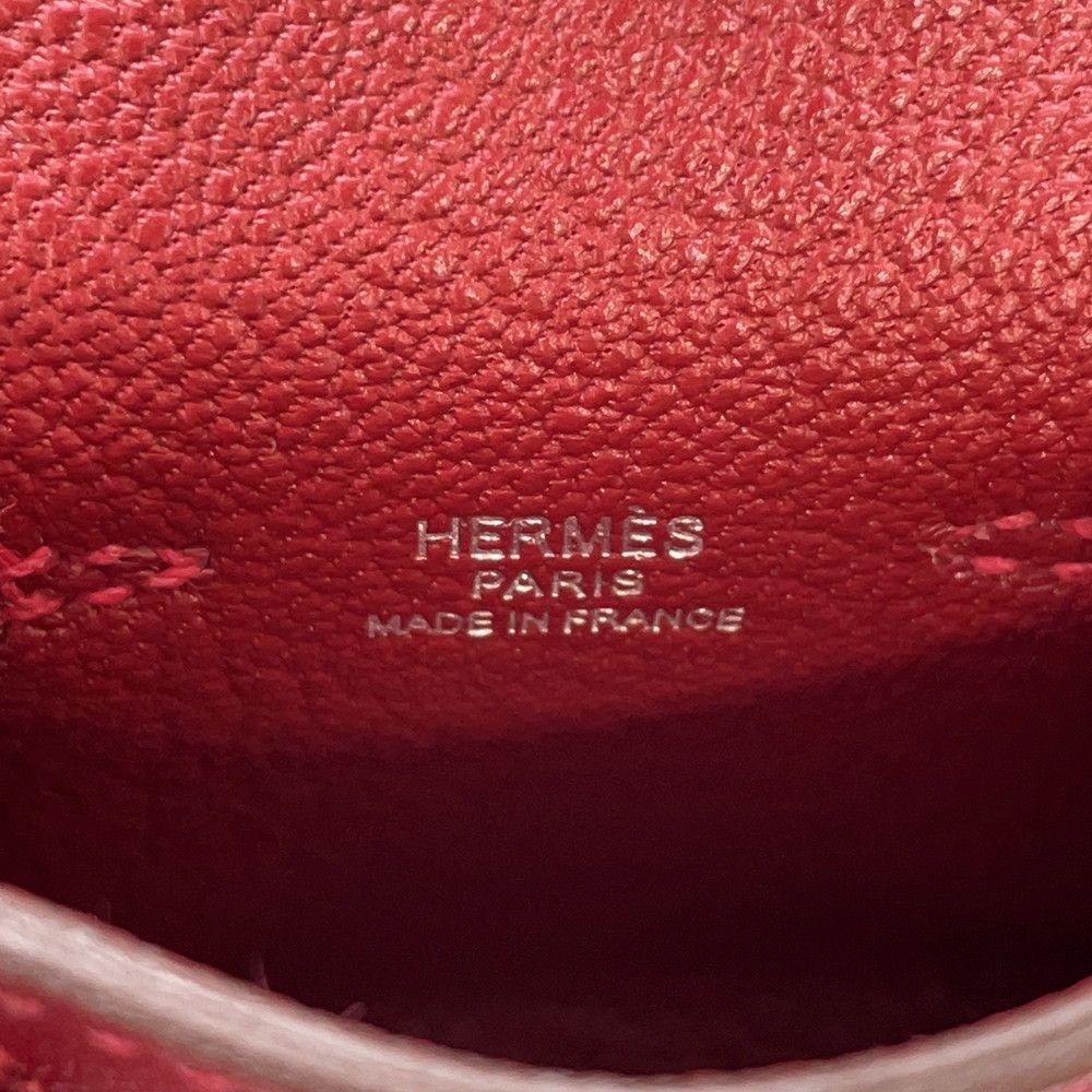 Hermes Bag Charm Kelly Tuili Rouge Vif Silver Tadelakt Silk — view 9