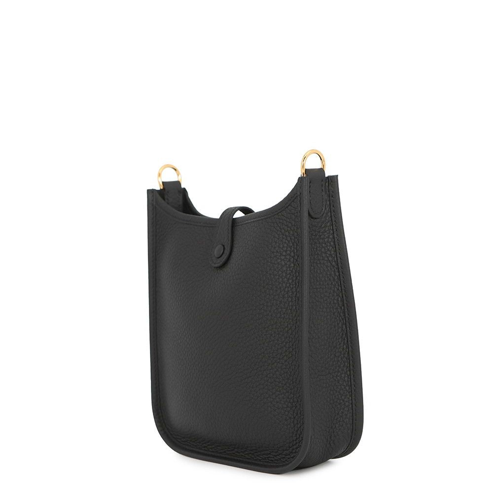 Hermes Shoulder Bag Evelyne TPM 111 cm Amazon Black Gold Taurillon Clemence — view 2
