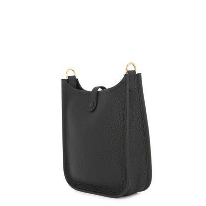Hermes Shoulder Bag Evelyne TPM 111 cm Amazon Black Gold Taurillon Clemence — view 2