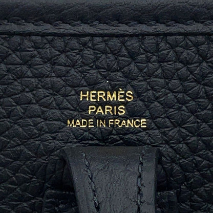 Hermes Shoulder Bag Evelyne TPM 111 cm Amazon Black Gold Taurillon Clemence — view 8