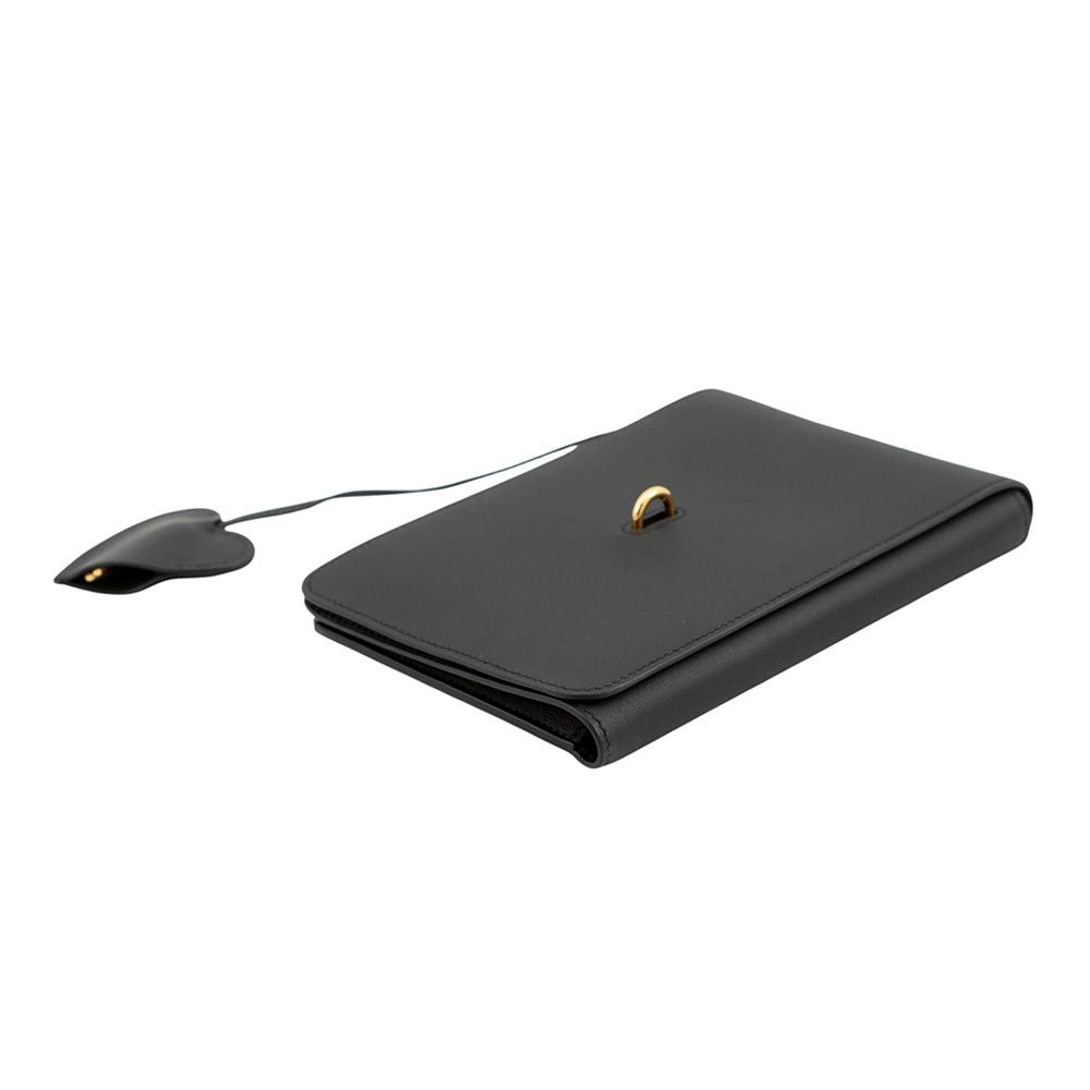 Hermes Note Cover Carnet Sheet Black Gold Swift Animapolis Card Holder — view 2