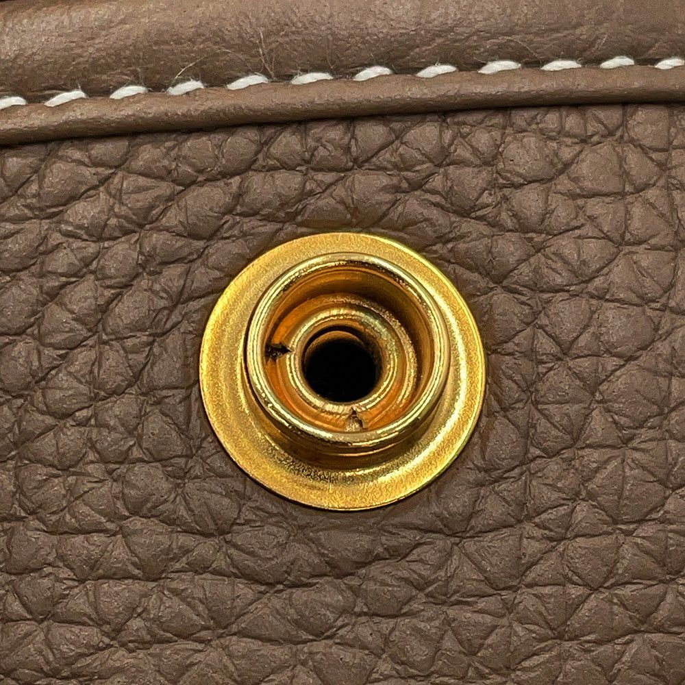 Hermes Shoulder Bag Evelyne 3 PM Etoupe Gold Taurillon Clemence — view 9