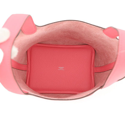 Hermes Handbag Picotin Lock PM Rose Azalea Silver Taurillon Clemence — view 5