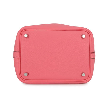 Hermes Handbag Picotin Lock PM Rose Azalea Silver Taurillon Clemence — view 3