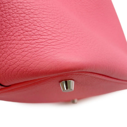 Hermes Handbag Picotin Lock PM Rose Azalea Silver Taurillon Clemence — view 6