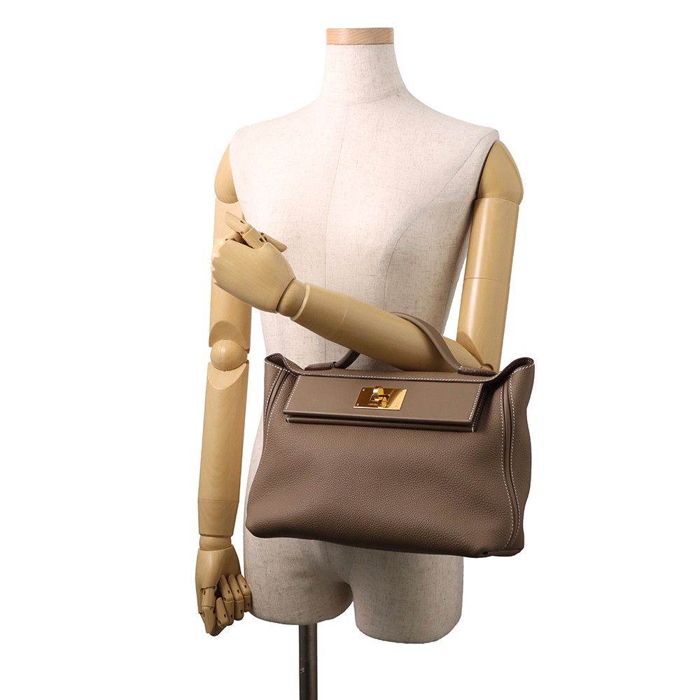Hermes 24 29 Sac Van Quatre Etoupe Gold Togo Swift 2-Way Handbag — view 4