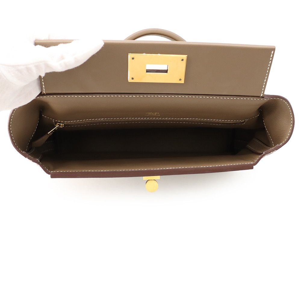 Hermes 24 29 Sac Van Quatre Etoupe Gold Togo Swift 2-Way Handbag — view 6