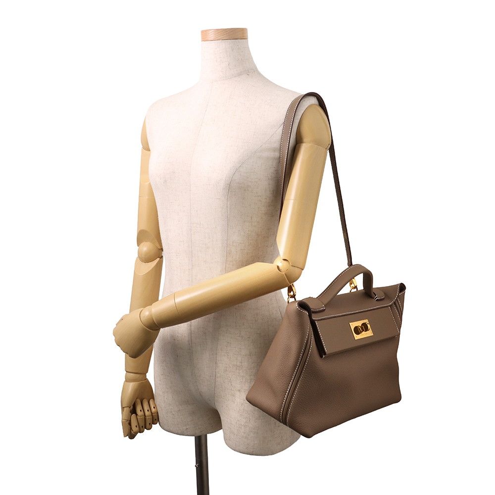 Hermes 24 29 Sac Van Quatre Etoupe Gold Togo Swift 2-Way Handbag — view 5