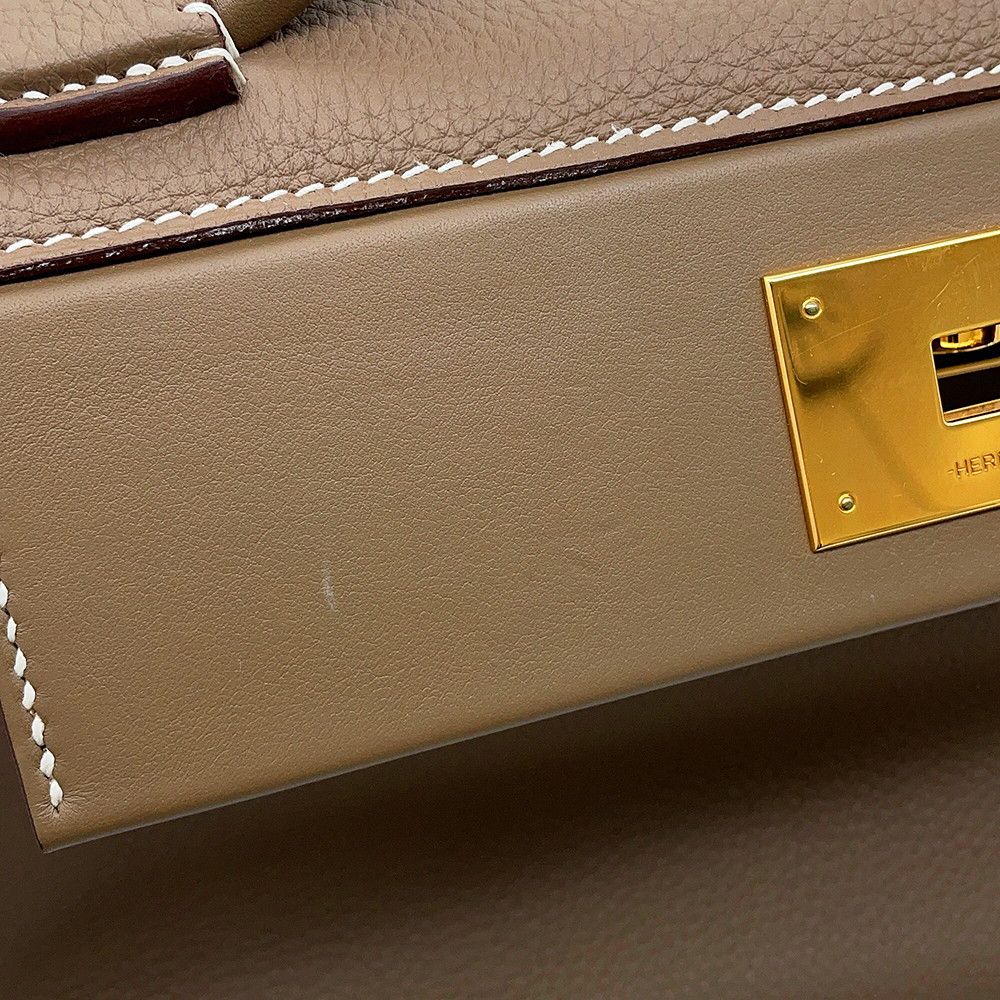 Hermes 24 29 Sac Van Quatre Etoupe Gold Togo Swift 2-Way Handbag — view 7