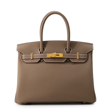 Hermes Birkin 30 Etoupe Gold Togo Handbag