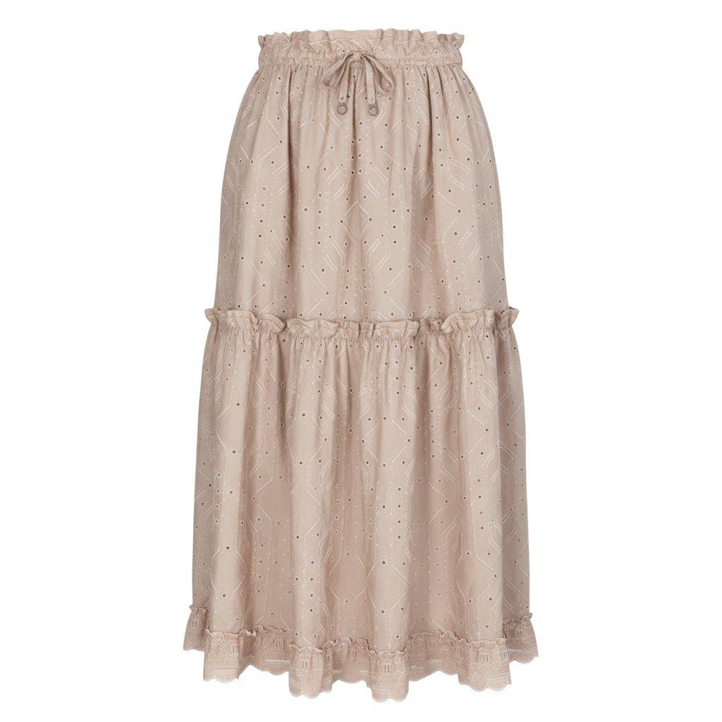 Hermes Collection Embroidery Skirt Aux Chapms Remix 36 Pink