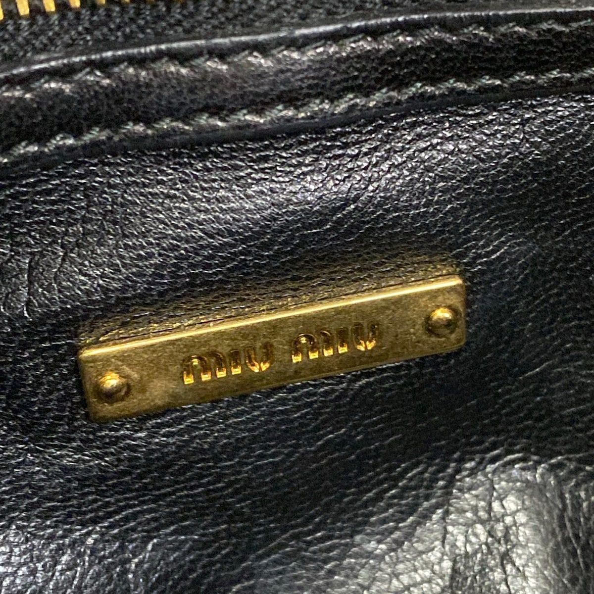 Miu Miu Shoulder Bag Biker Yellow Black White Bijuu Leather — view 9