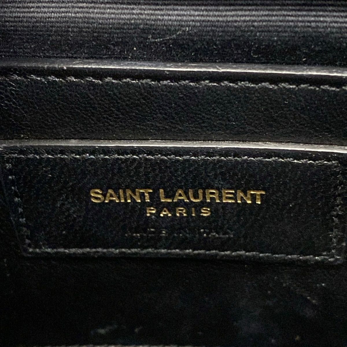 Saint Laurent Paris Handbag Monogram Carre Bag Black Leather — view 9