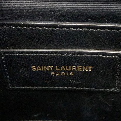 Saint Laurent Paris Handbag Monogram Carre Bag Black Leather — view 9