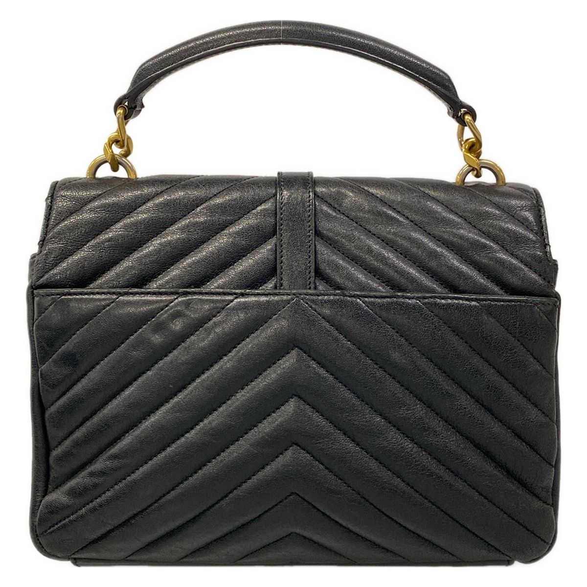Saint Laurent Paris Handbag Monogram Carre Bag Black Leather — view 3