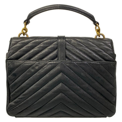 Saint Laurent Paris Handbag Monogram Carre Bag Black Leather — view 3