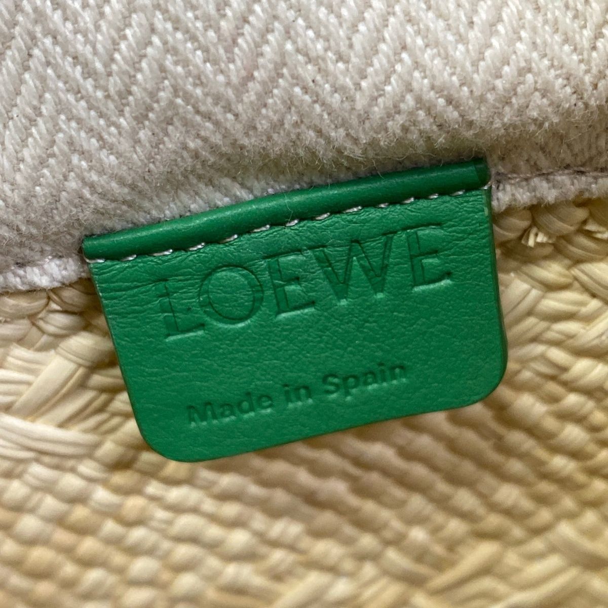 Loewe Shoulder Bag Square Pocket Ivory Green Multi Beads Flower Drawstring Braid — view 8