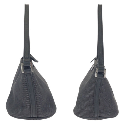 Gucci Black Silver Denim Leather Handbag Pouch — view 8