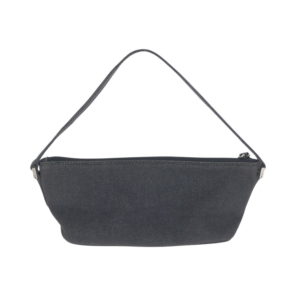 Gucci Black Silver Denim Leather Handbag Pouch — view 2