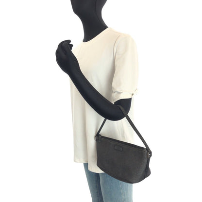 Gucci Black Silver Denim Leather Handbag Pouch — view 7