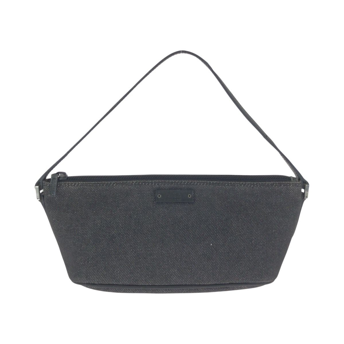 Gucci Black Silver Denim Leather Handbag Pouch