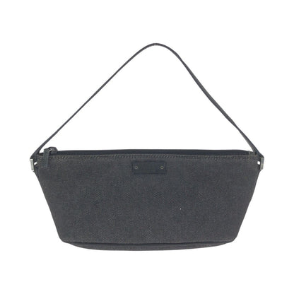 Gucci Black Silver Denim Leather Handbag Pouch
